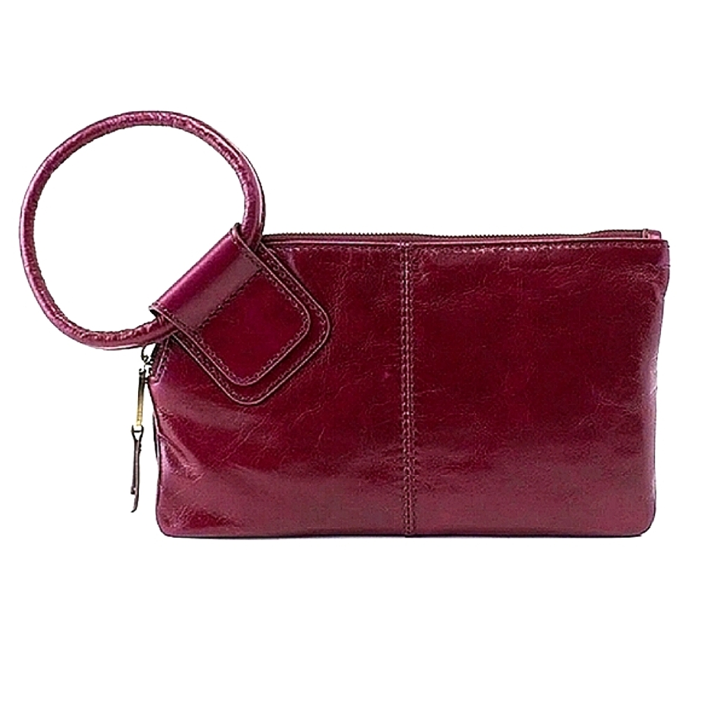 NWT HOBO Eggplant 'Sable' Leather Wristlet with Wanderlust Lining